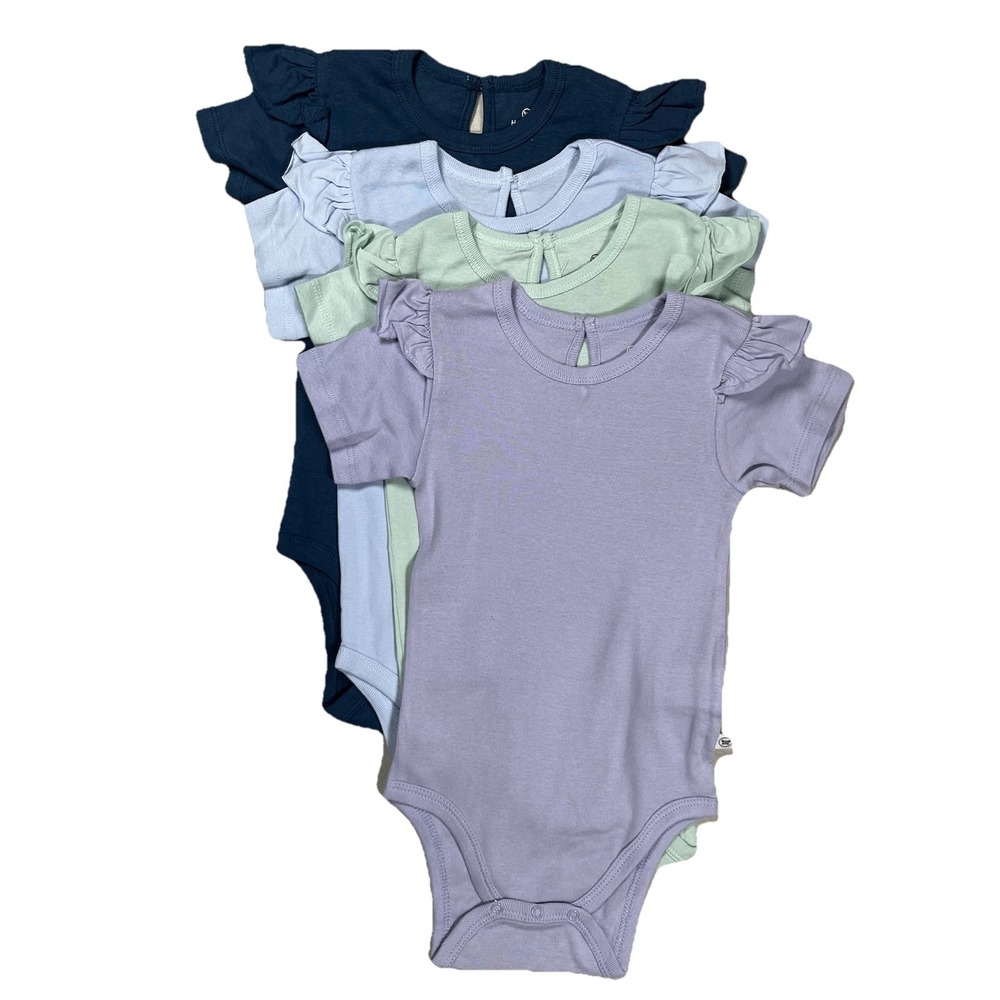 New Honest‎ Baby Clothing 4 Pack Short Sleeve Bodysuits 18 Months Organic Cotton